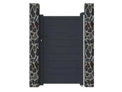 Porta De Batente Antracite Em Aluminio De C100 X A158 Cm - Nazario