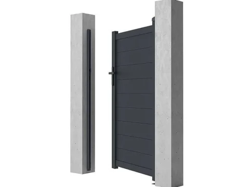 Porta De Batente Antracite Em Aluminio De C100 X A158 Cm - Nazario