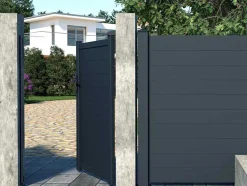 Porta De Batente Antracite Em Aluminio De C100 X A158 Cm - Nazario