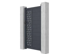 Porta De Batente Em Aluminio Semiperfurado Com Motivos De C103 X A181 Cm Cor Antracite - Gregor