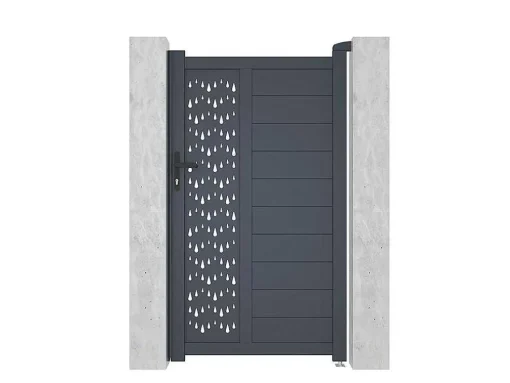 Porta De Batente Em Aluminio Semiperfurado Com Motivos De C103 X A181 Cm Cor Antracite - Gregor