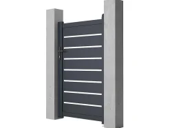 Porta De Batente Perfurada Antracite Em Aluminio De C100 X A158 Cm - Primo