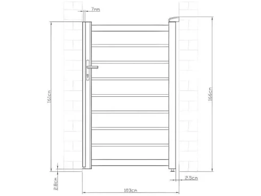 Porta De Batente Perfurada Antracite Em Aluminio De C100 X A158 Cm - Primo