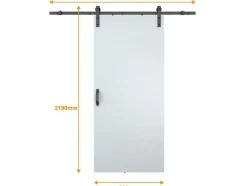 Porta De Correr Com Aplique Varin - A. 205 Cm X L. 83 Cm - Mdf + Pvc Branco