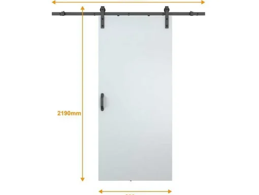 Porta De Correr Com Aplique Varin - A. 205 Cm X L. 83 Cm - Mdf + Pvc Branco