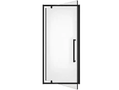 Porta De Duche Giratoria Em Metal Preto Mate De Estilo Industrial 90 X 195 Cm - Tamri