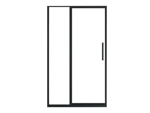 Porta De Duche Giratoria Preto Mate Estilo Industrial 120X195 Cm - Toroni