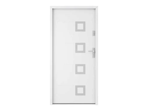 Porta De Entrada Aco Macico E Inox A207 X L100 Cm Branca, Abertura Para A Esquerda - Tifana