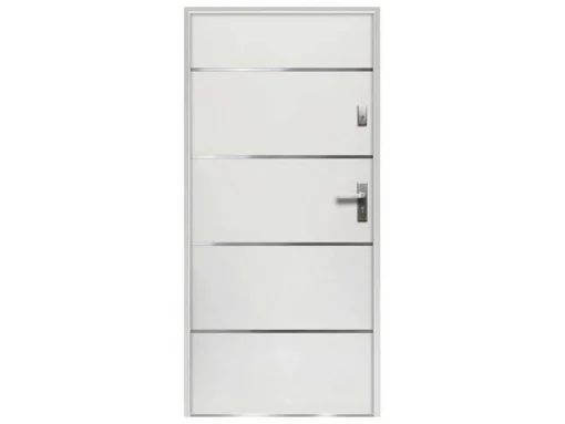 Porta De Entrada Em Aco E Inox A207 X L100 Cm Branco, Abertura Para A Esquerda - Naxara