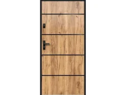 Porta De Entrada Em Aco E Inox A207 X L100 Cm Efeito Carvalho, Abertura Para A Direita - Naxara