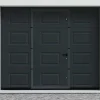 Porta De Garagem Seccionada Com Motor Somfy Com Padrao Quadriculado E Porta Central Antracite - Caopas