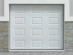 Porta De Garagem Seccionada Com Padrao Quadriculado Branco Com Motor Somfy - Caopas