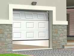 Porta De Garagem Seccionada Com Padrao Quadriculado Branco Com Motor Somfy - Caopas