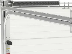 Porta De Garagem Seccionada Efeito Ranhurado Com Porta Central Cinza Com Motor Somfy - Noria