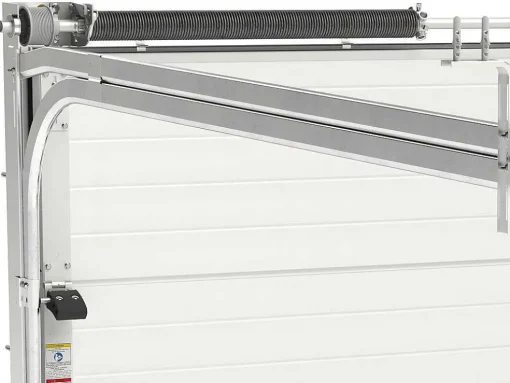 Porta De Garagem Seccionada Efeito Ranhurado Com Porta Central Cinza Com Motor Somfy - Noria