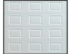 Porta De Garagem Seccionada Com Padrao Quadriculado Branco Com Motor Somfy - Caopas
