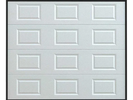 Porta De Garagem Seccionada Com Padrao Quadriculado Branco Com Motor Somfy - Caopas