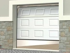 Porta De Garagem Seccionada Com Padrao Quadriculado Branco Com Janelas Motorizada - Caopas