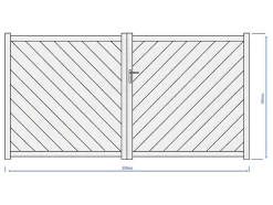 Portão De Batente Aluminio C350 X A180 Cm Antracite - Zerano