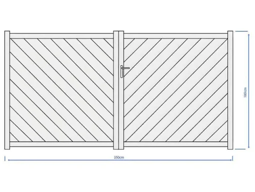 Portão De Batente Aluminio C350 X A180 Cm Antracite - Zerano