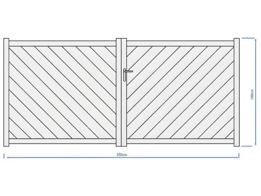 Portão De Batente Aluminio C350 X A160 Cm Antracite - Zerano