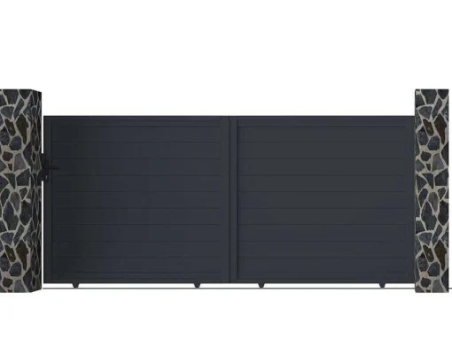 Portão De Correr Em Aluminio Antracite De C350 X A158 Cm - Nazario