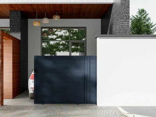 Portão De Correr Em Aluminio Antracite De C350 X A158 Cm - Nazario