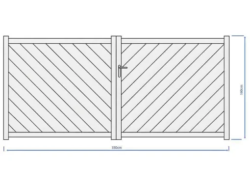 Portão Eletrico De Batente Aluminio C350 X A160 Cm Antracite - Zerano