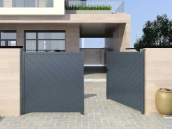 Portão Eletrico De Batente Aluminio C350 X A160 Cm Antracite - Zerano