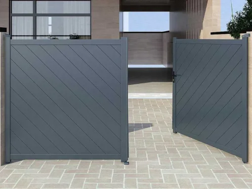 Portão Eletrico De Batente Aluminio C350 X A160 Cm Antracite - Zerano