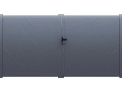 Portão Eletrico De Batente Aluminio C350 X A160 Cm Antracite - Zerano