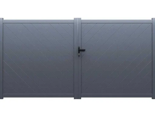 Portão Eletrico De Batente Aluminio C350 X A160 Cm Antracite - Zerano