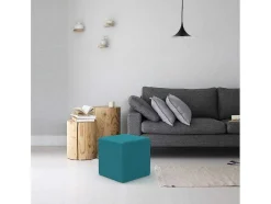 Pouf Milena, Turquesa, 34X34X37 Cm, Epikasa