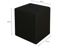 Pouf Square, Preto, 34X34X37 Cm, Epikasa