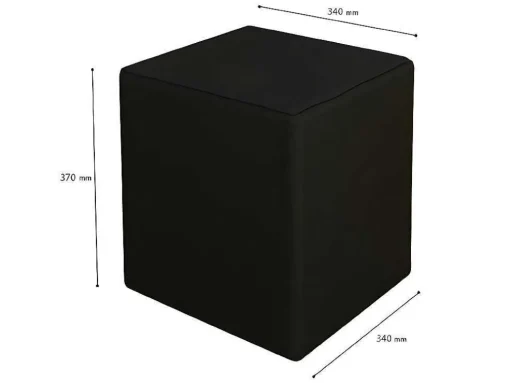 Pouf Square, Preto, 34X34X37 Cm, Epikasa