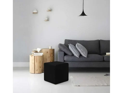 Pouf Square, Preto, 34X34X37 Cm, Epikasa