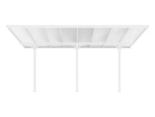 Pérgola Abrigo Para Carros Adossado Aluminio 15,1 M Branco - Alvaro