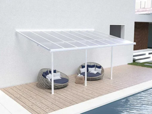 Pérgola Abrigo Para Carros Adossado Aluminio 15,1 M Branco - Alvaro