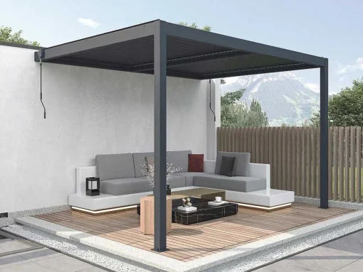 Pérgola Adossada Bioclimatica Aluminio Com Laminas Orientaveis 11,85 M - Mandello