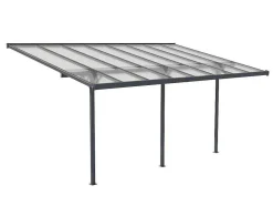 Pérgola De Parede Em Aluminio 15,1 M Antracite De C497 X L305 X A240/285 Cm - Alvaro