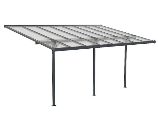 Pérgola De Parede Em Aluminio 15,1 M Antracite De C497 X L305 X A240/285 Cm - Alvaro