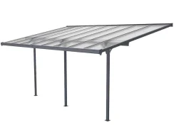 Pérgola De Parede Em Aluminio 15,1 M Antracite De C497 X L305 X A240/285 Cm - Alvaro