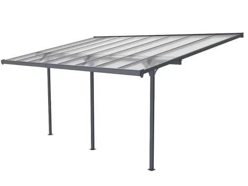 Pérgola De Parede Em Aluminio 15,1 M Antracite De C497 X L305 X A240/285 Cm - Alvaro