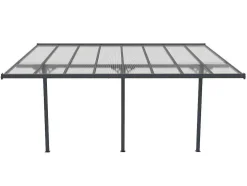 Pérgola De Parede Em Aluminio 15,1 M Antracite De C497 X L305 X A240/285 Cm - Alvaro
