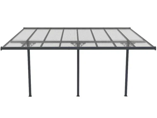 Pérgola De Parede Em Aluminio 15,1 M Antracite De C497 X L305 X A240/285 Cm - Alvaro