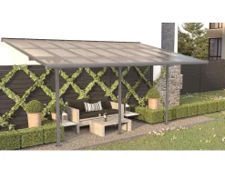 Pérgola De Parede Em Aluminio 15,1 M Antracite De C497 X L305 X A240/285 Cm - Alvaro