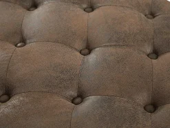 Pufe Chesterfield Em Microfibra Aspeto Couro Envelhecido - Edwina