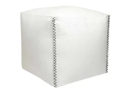 Pufe Em Algodao Branco - Ourika