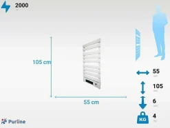 Radiador De Toalheiro De Aluminio De 2000 W Com Aquecedor De Ceramica