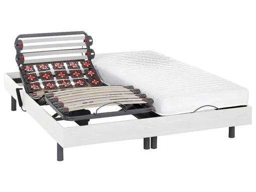 Relaxamento Ripas E Estacas - Látex Pandora Ii De Dreamea - Motores Okin - Branco - 2X80X200 Cm